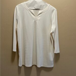 Liz Claiborne elegant evening shirt crème in color worn once x large in size